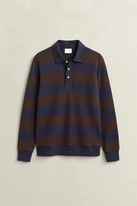 STRIPED WAFFLE POLO