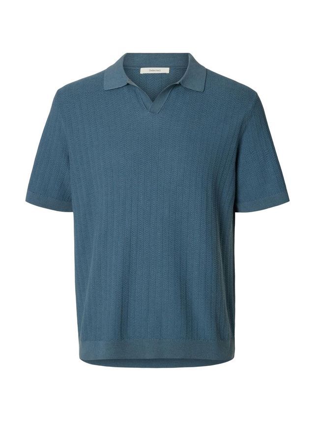 SLHMATTIS SS LINEN BLEND STRUC POLO