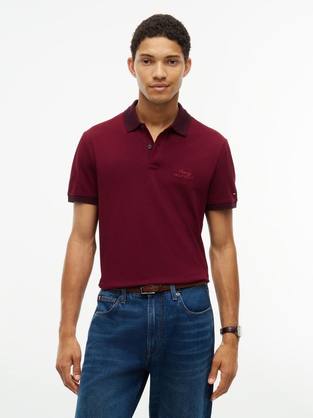PIQUE MELANGE COLLAR REG POLO