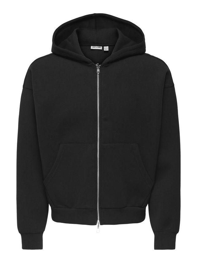 ONSGOYLE BOXY LS SCUBA ZIP HOODIE N
