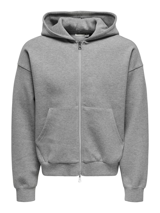 ONSGOYLE BOXY LS SCUBA ZIP HOODIE N